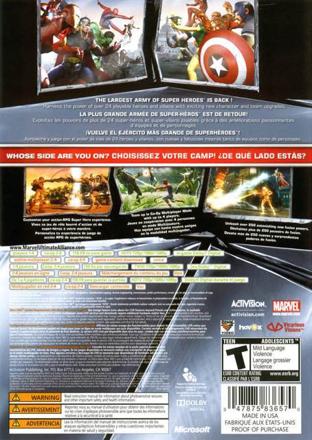 Marvel Ultimate Alliance 2 - Sony PlayStation 3 (PS3) (Activision - 4) video game collectible [Barcode 5030917076893] - Main Image 2
