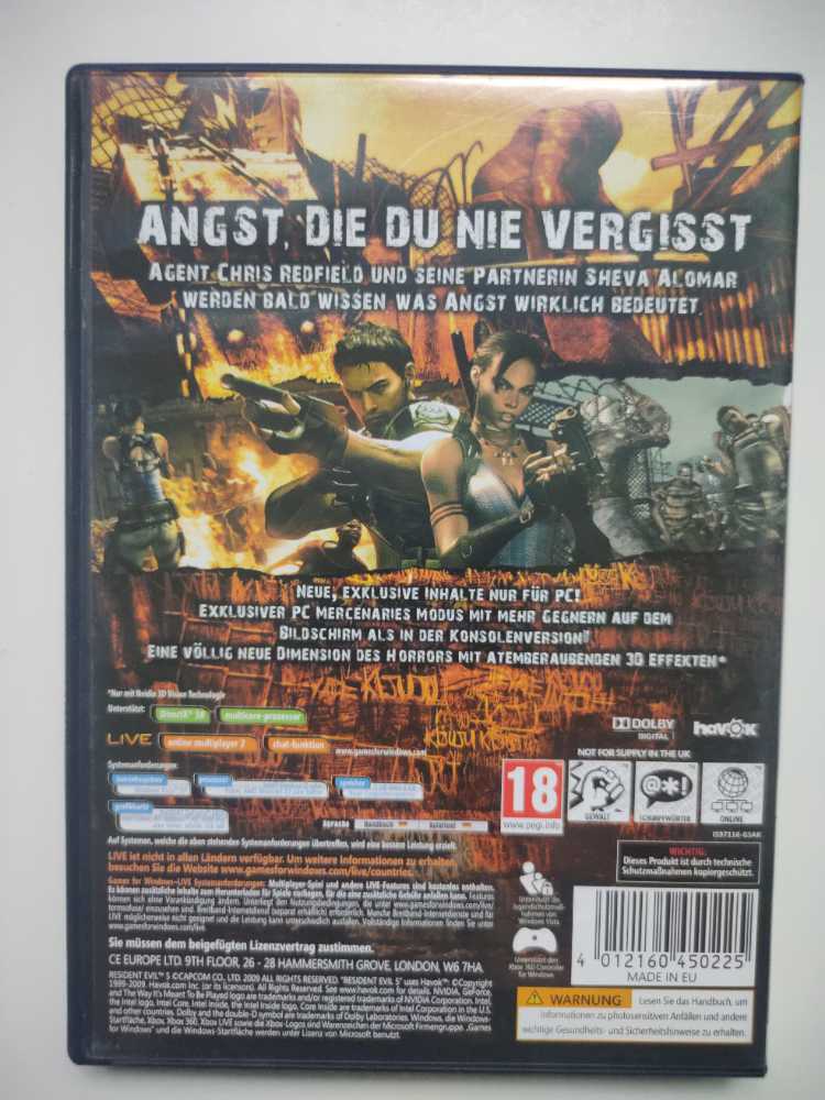 Resident Evil 5 - PC video game collectible [Barcode 4012160450225] - Main Image 2