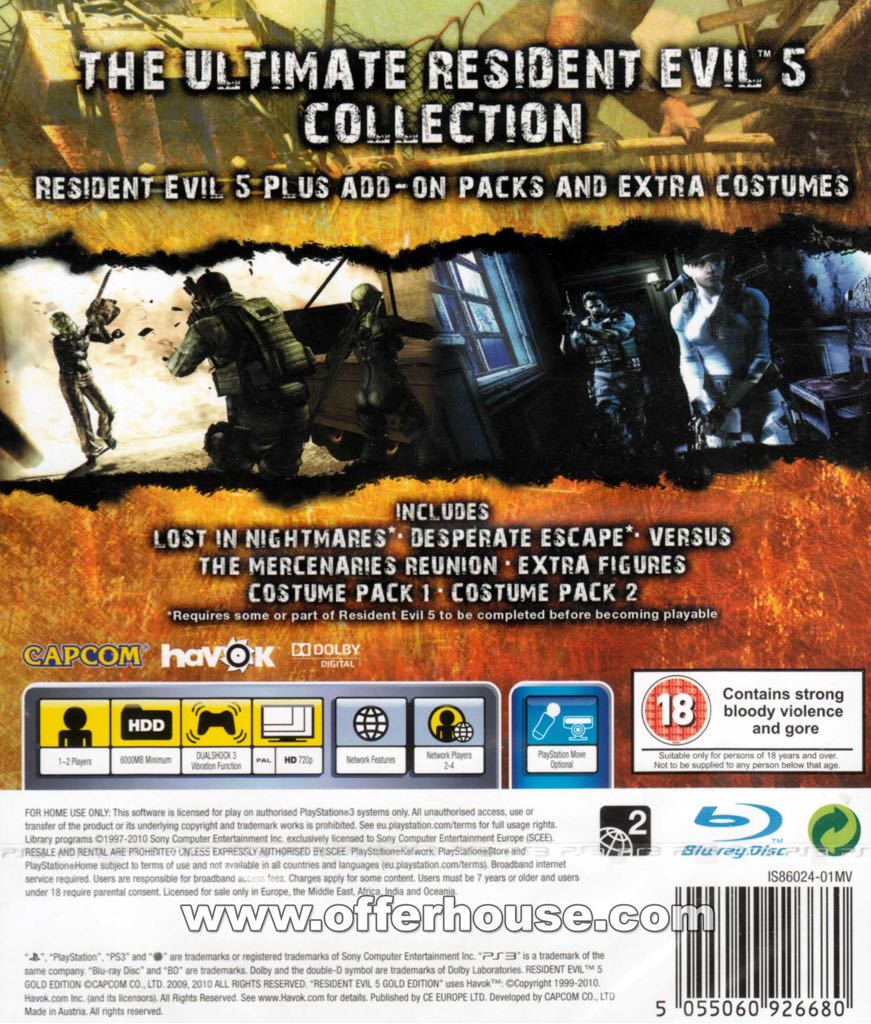 Resident Evil 5 STEELBOOK - Sony PlayStation 3 (PS3) (Capcom - 2) video game collectible [Barcode 5055060925850] - Main Image 2