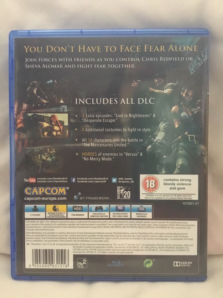 Resident Evil 5 - Sony PlayStation 4 (PS4) (Capcom - 2) video game collectible [Barcode 5055060931516] - Main Image 2