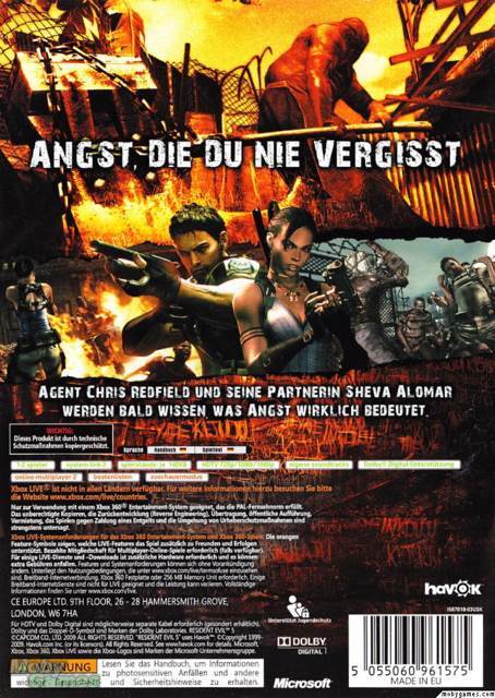 Resident Evil 5 - Microsoft Xbox 360 (Capcom - 2) video game collectible [Barcode 5055060961605] - Main Image 2