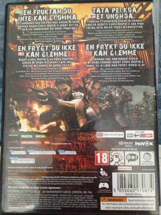 Resident Evil 5 - PC (Capcom) video game collectible [Barcode 5055060970874] - Main Image 2