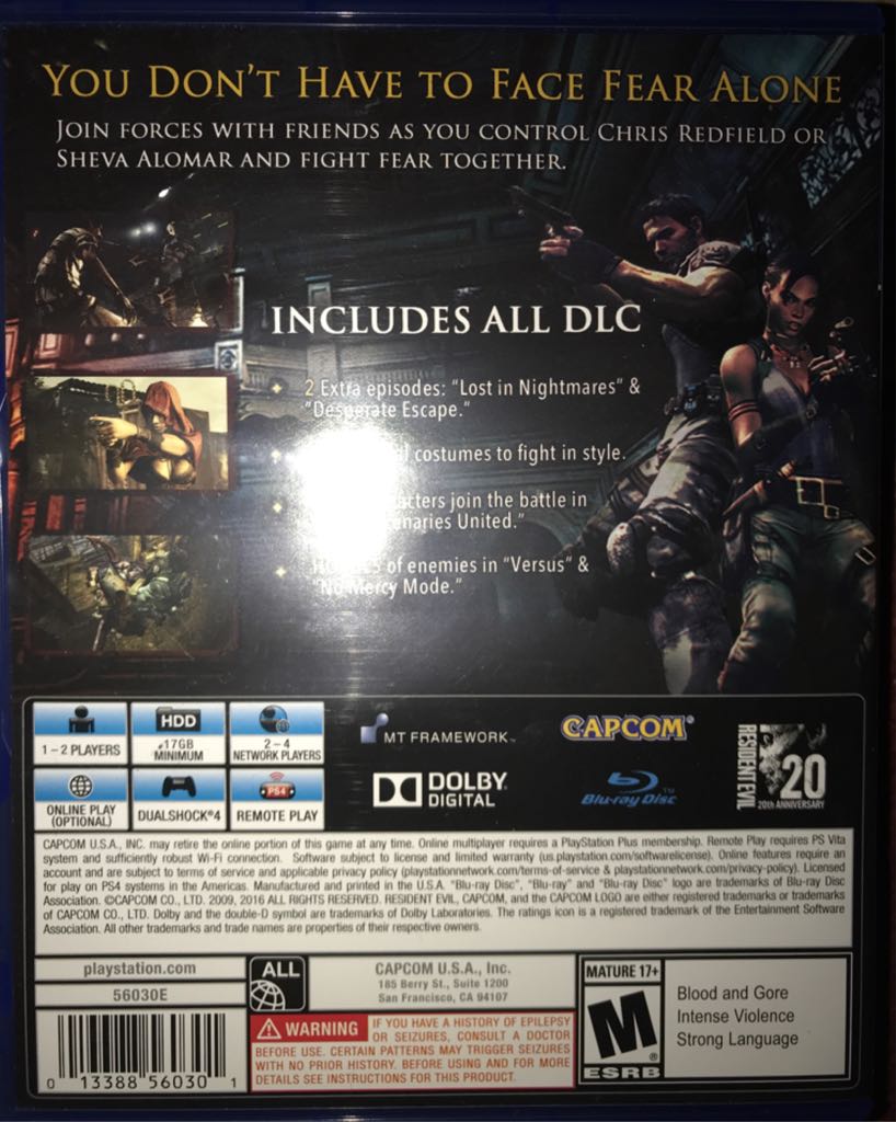 Resident Evil 5 - Sony PlayStation 4 (PS4) (Capcom USA - 2) video game collectible [Barcode 7892110208949] - Main Image 2