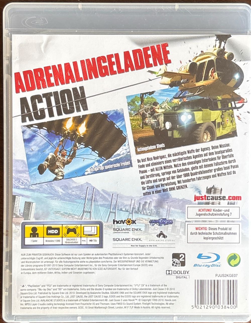 Just Cause 2 - Sony PlayStation 3 (PS3) (Eidos Interactive - 1) video game collectible [Barcode 5021290038400] - Main Image 2