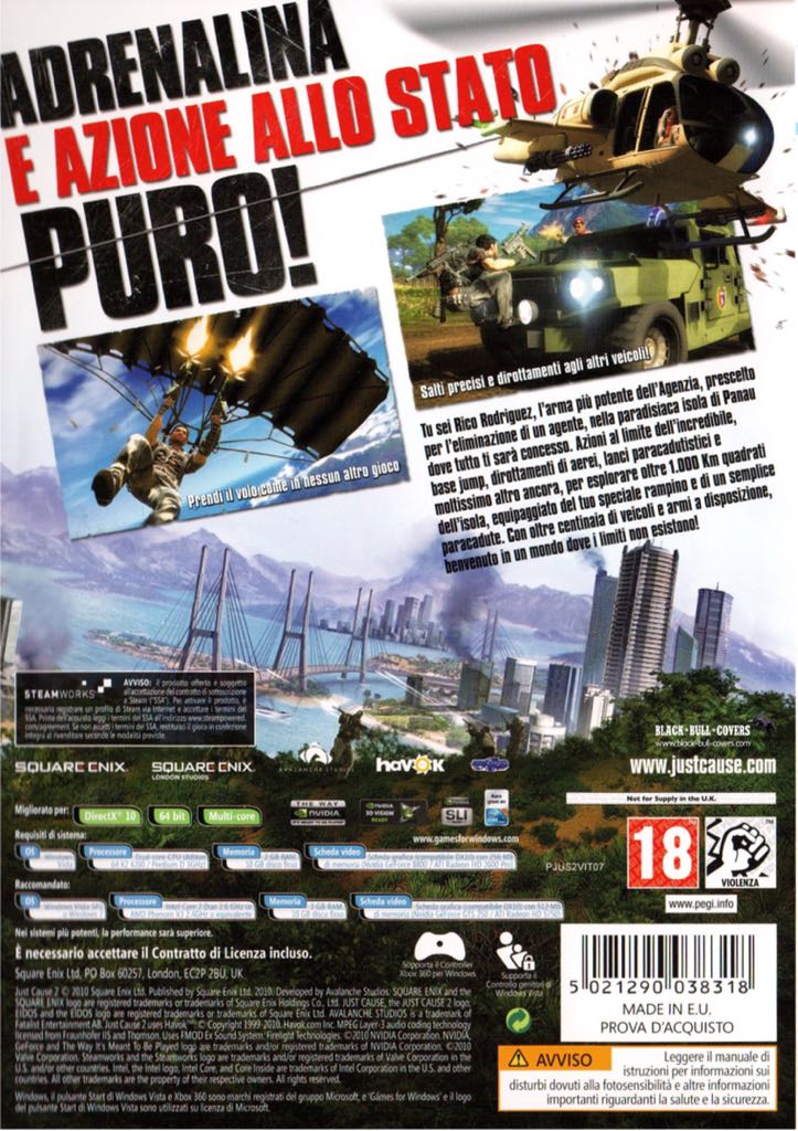 Just Cause 2 - CD Projekt GOG (Square Enix Co. - 1) video game collectible [Barcode 1061290038431] - Main Image 2