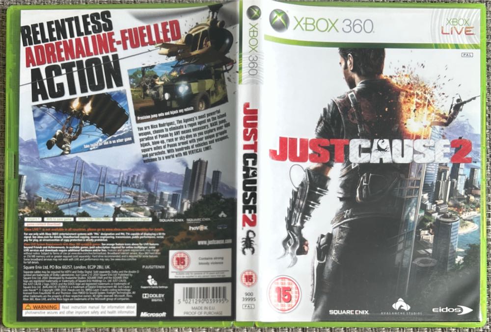 Just Cause 2 - Limited Edition (Slip Cover) - Microsoft Xbox 360 (Square Enix - 1) video game collectible [Barcode 5021290039995] - Main Image 3