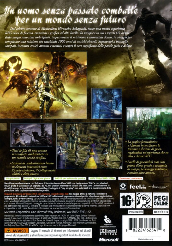 Lost Odyssey - Microsoft Xbox 360 (Microsoft Game Studios - 1) video game collectible [Barcode 882224625432] - Main Image 2
