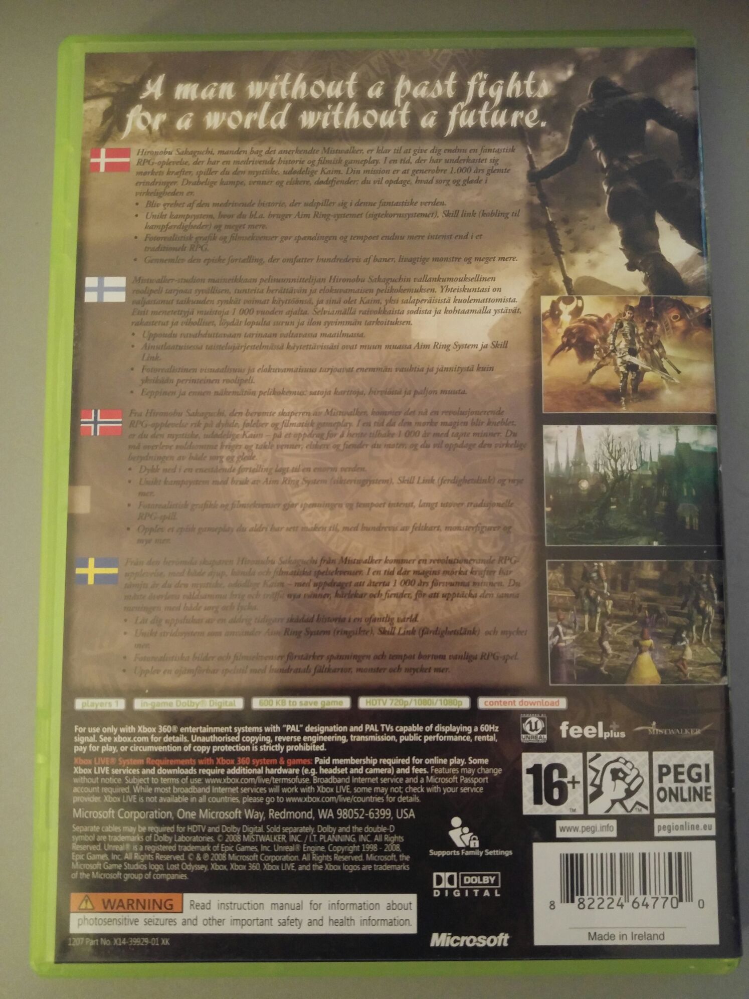Lost Odyssey - Microsoft Xbox 360 (Microsoft Game Studios - 1) video game collectible [Barcode 882224647700] - Main Image 2