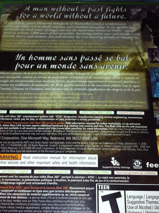 Lost Odyssey - Microsoft Xbox 360 video game collectible - Main Image 2