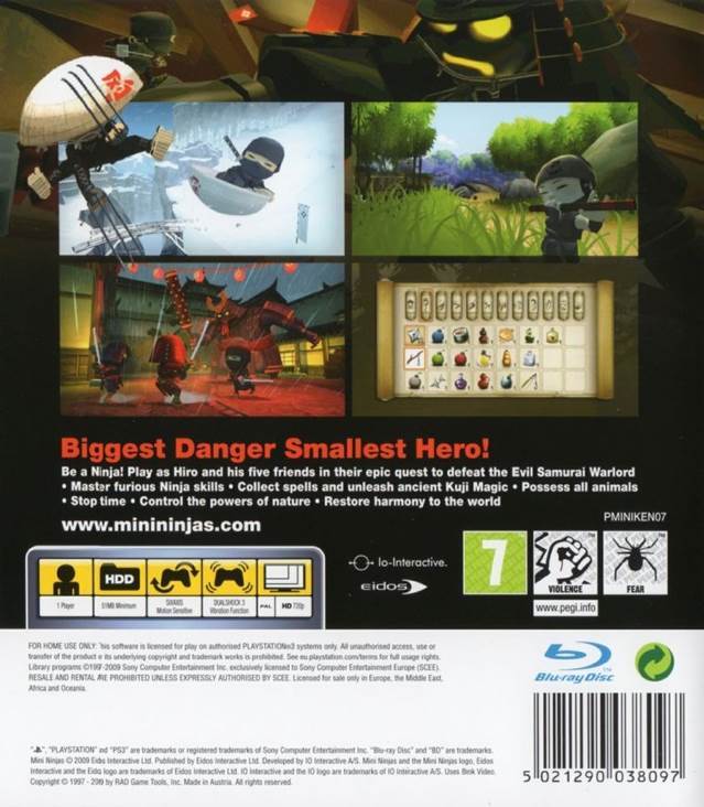 Mini Ninjas - Sony PlayStation 3 (PS3) (Eidos Interactive - 1) video game collectible [Barcode 5021290038097] - Main Image 2