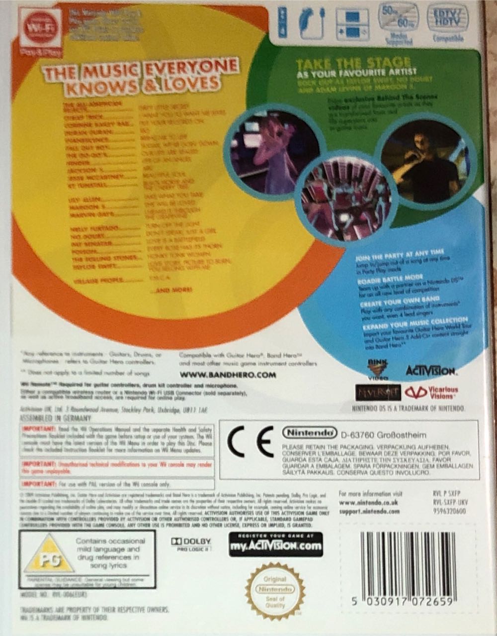 BAND HERO - Nintendo Wii (4) video game collectible [Barcode 5030917072659] - Main Image 2