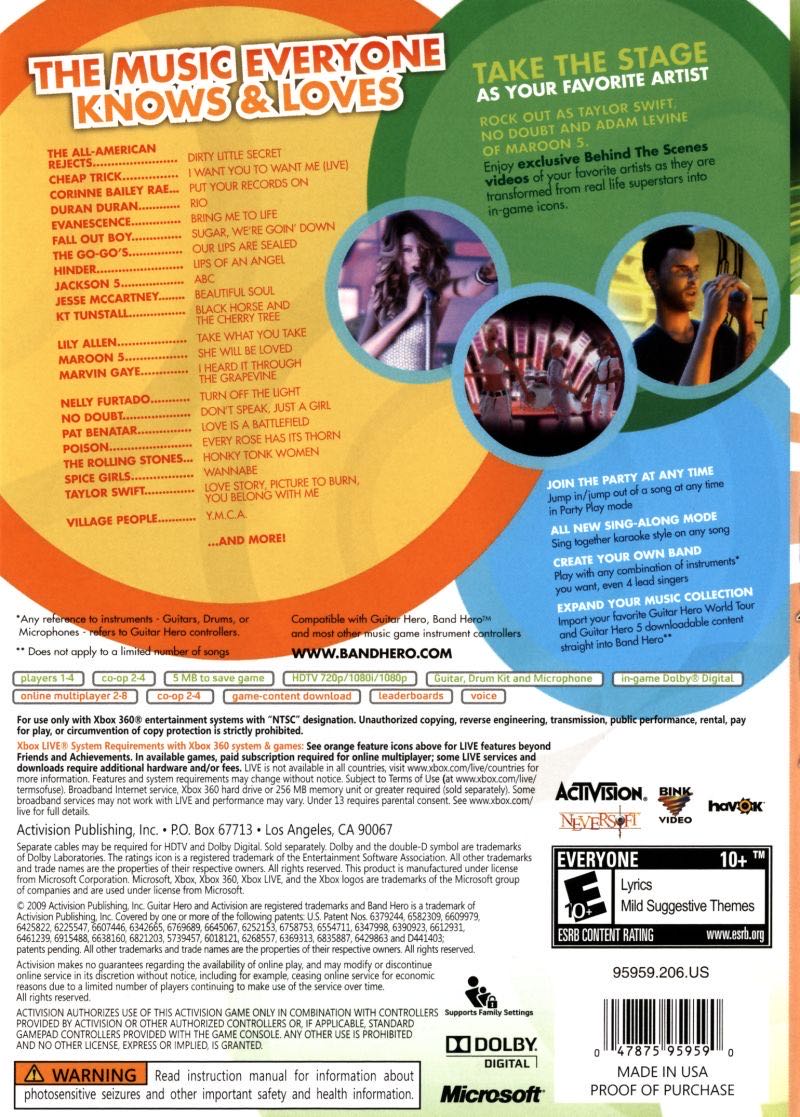 Band Hero - Microsoft Xbox 360 (Activision - 8) video game collectible - Main Image 2