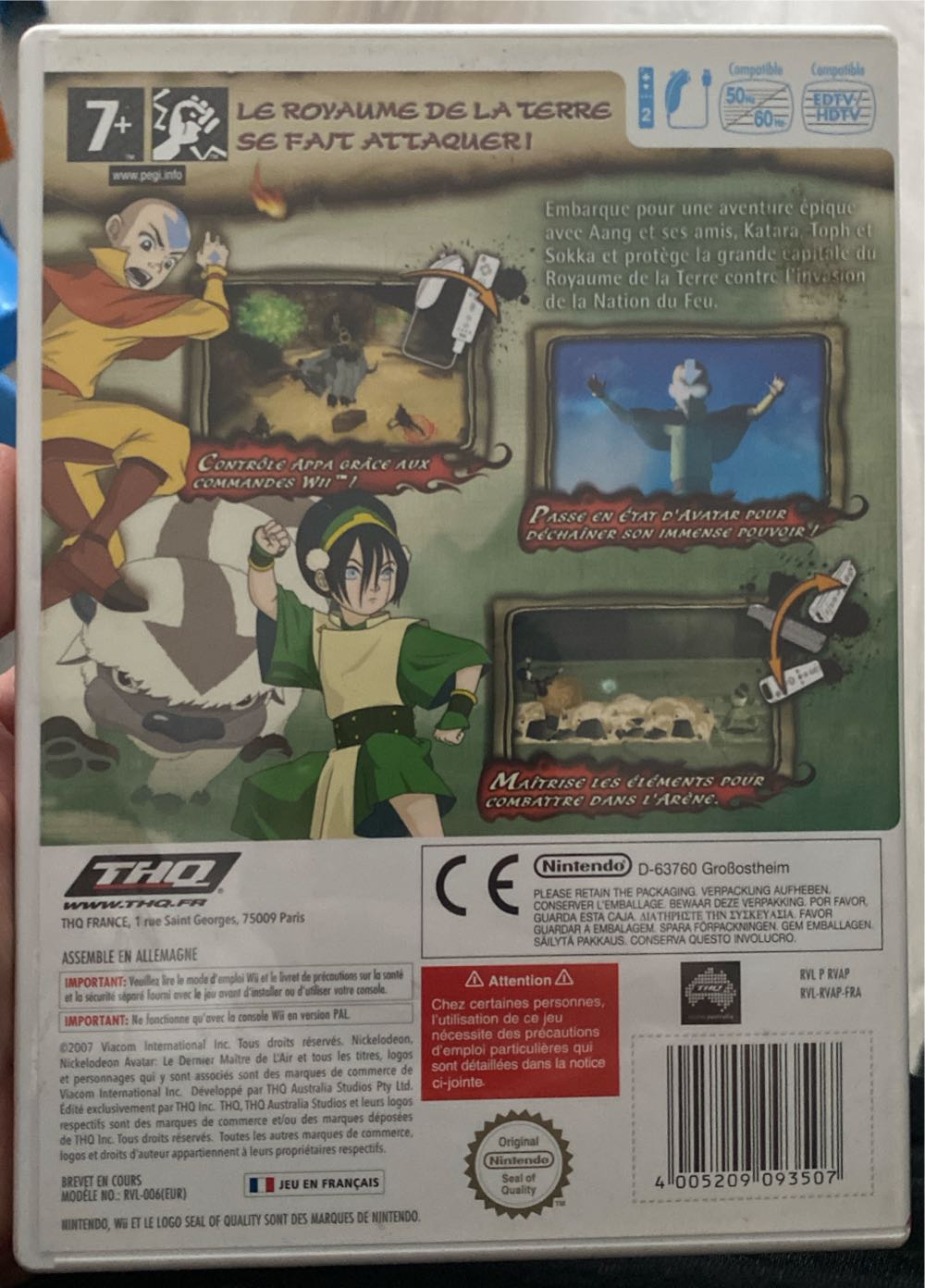 Avatar: Le Dernier Maître De L’air - Le Royaume De La terre En Feu - Nintendo Wii video game collectible [Barcode 4005209093507] - Main Image 2