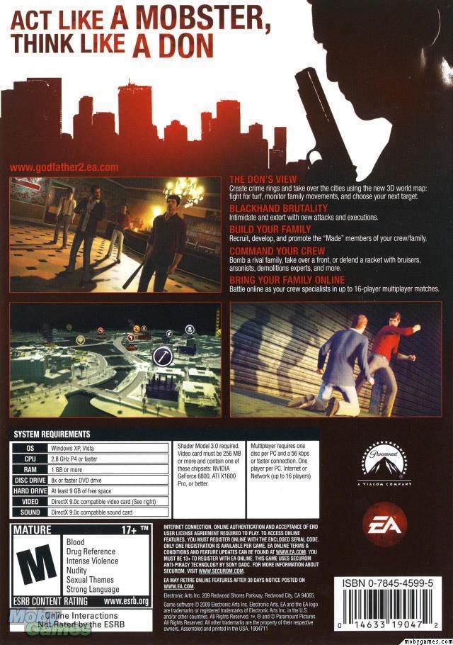 Godfather 2 - Microsoft Xbox 360 (1) video game collectible [Barcode 5030930066215] - Main Image 2