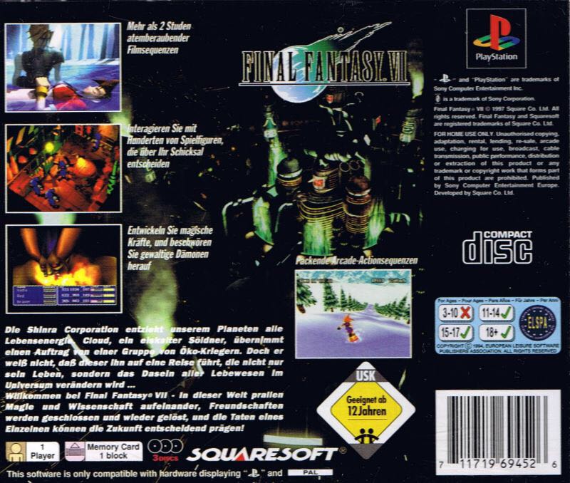 Final Fantasy VII - Sony PlayStation (Square Enix - 1) video game collectible [Barcode 4988601004671] - Main Image 2