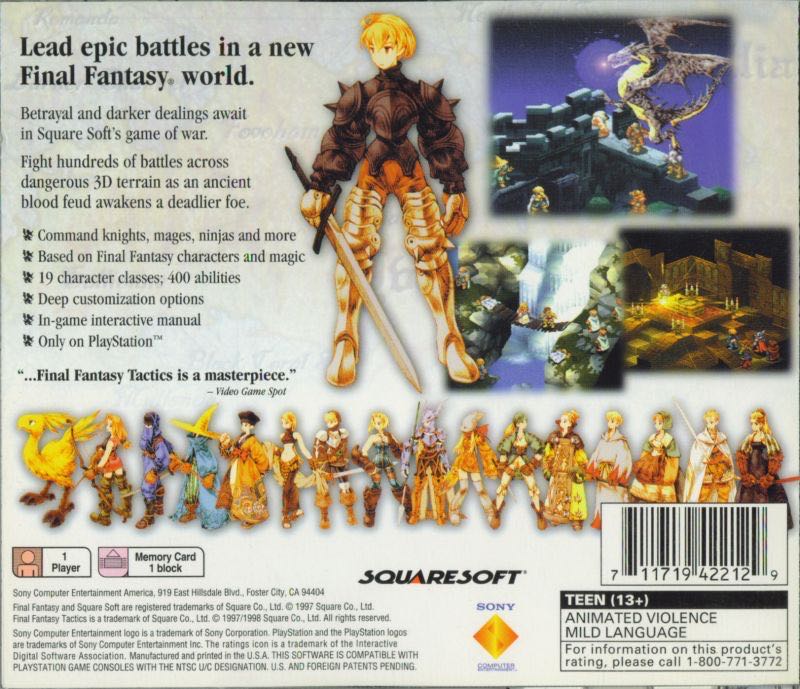 Final Fantasy Tactics - Sony PlayStation (Square Enix - 1) video game collectible - Main Image 2