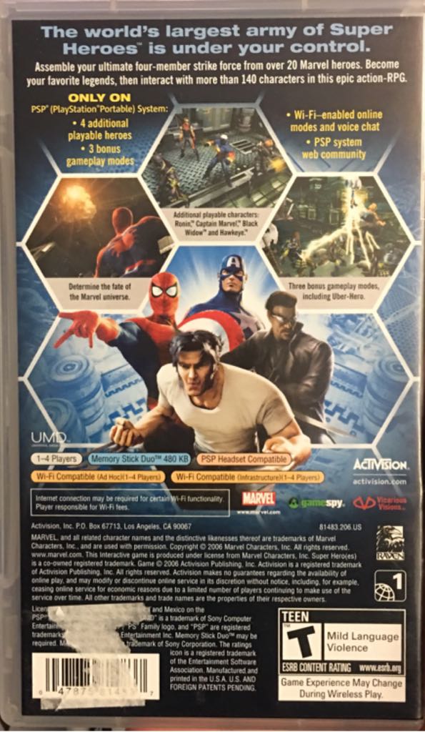 Marvel Ultimate Alliance - Sony PlayStation Portable (PSP) (Activision Blizzard - 1) video game collectible [Barcode 047875814837] - Main Image 2