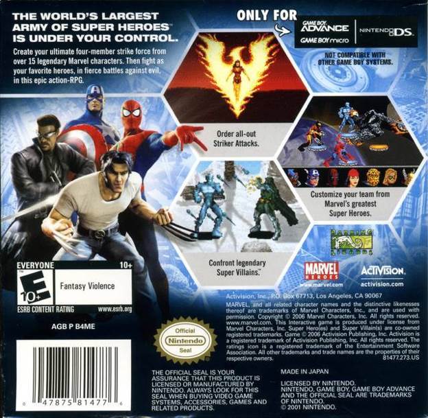 Marvel: Ultimate Alliance - Nintendo Game Boy Advance (GBA) (Activision/Marvel Games - 1) video game collectible [Barcode 047875818354] - Main Image 2