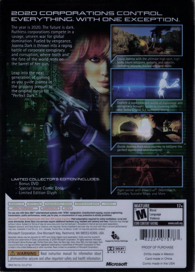 Perfect Dark Zero Limited Collectors - Microsoft Xbox 360 (Microsoft) video game collectible - Main Image 2