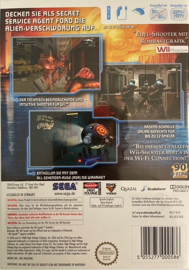 The Conduit - Nintendo Wii (Sega - 1) video game collectible [Barcode 5055277000586] - Main Image 2