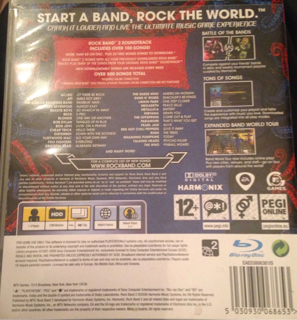 Rock Band 2 - Sony PlayStation 3 (PS3) (Electronic Arts - 4) video game collectible [Barcode 5030930068653] - Main Image 2