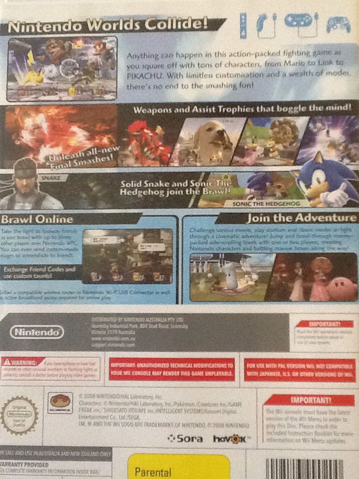 Super Smash Bros. Brawl - Nintendo Wii (Jomhn - 4) video game collectible [Barcode 018113990200] - Main Image 2