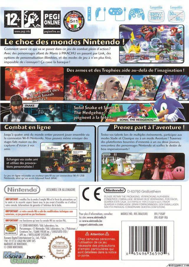 Super Smash Bros. Brawl - Nintendo Wii (Nintendo - 4) video game collectible [Barcode 045496365981] - Main Image 2