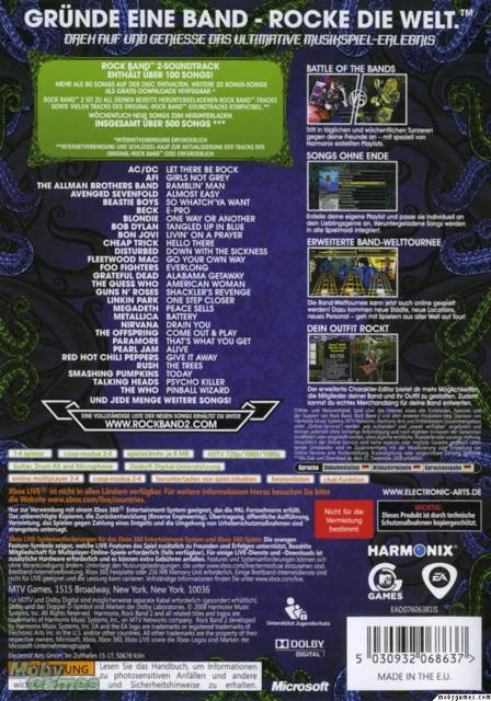 Rock Band - Microsoft Xbox 360 (Electronic Arts/EA Games - 1-4) video game collectible [Barcode 014633360691] - Main Image 2