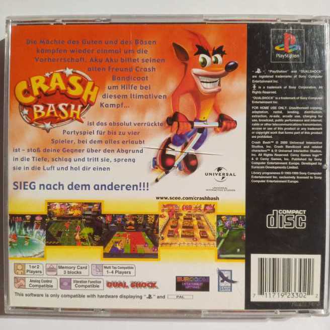 CRASH BASH - Sony PlayStation video game collectible [Barcode 711719233022] - Main Image 2