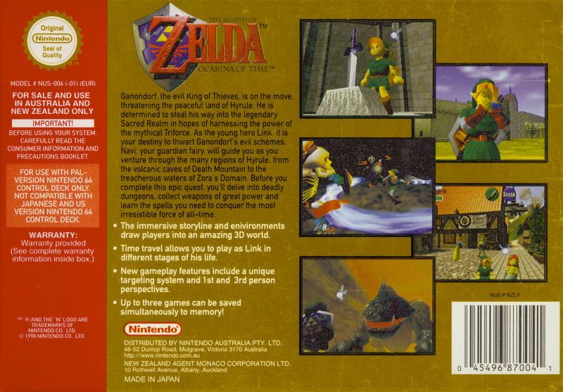 The Legend of Zelda: Ocarina of Time - Nintendo 64 (N64) video game collectible - Main Image 2