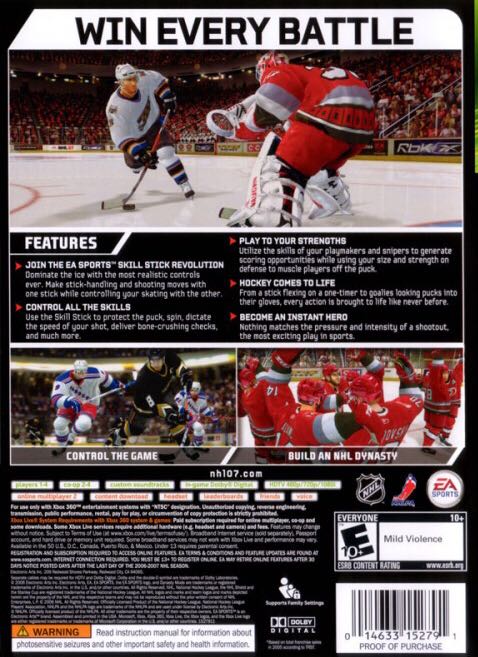 NHL 07 - Microsoft Xbox 360 video game collectible [Barcode 1463315279] - Main Image 2