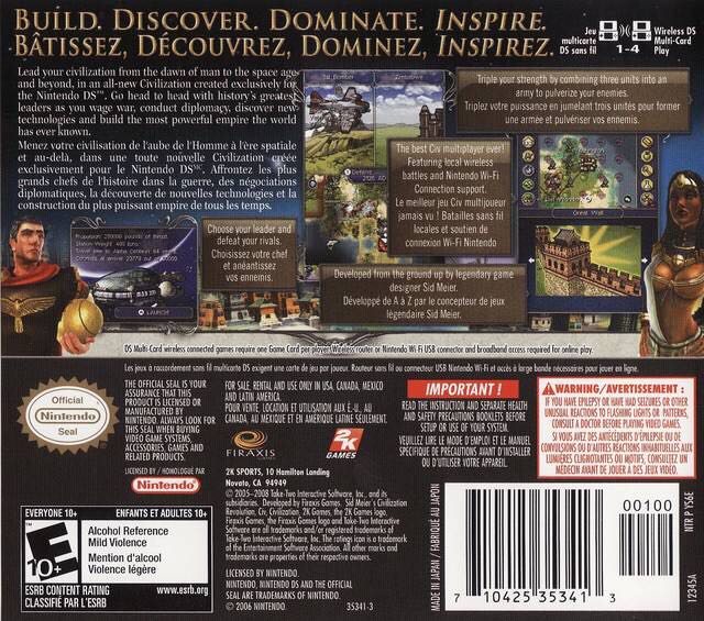 Civilization Revolution - Nintendo DS (2K Games - 1) video game collectible [Barcode 5026555042253] - Main Image 2