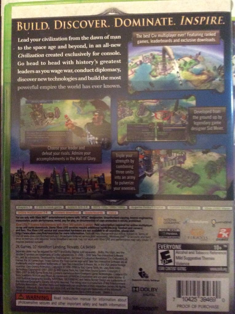 Civilization Revolution - Microsoft Xbox 360 (2K Games - 1) video game collectible [Barcode 710425394690] - Main Image 2
