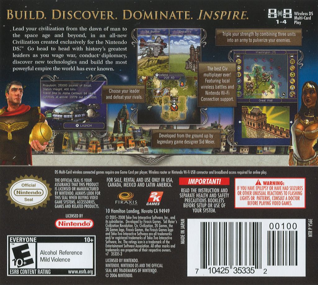 Civilization Revolution - Nintendo DS video game collectible - Main Image 2