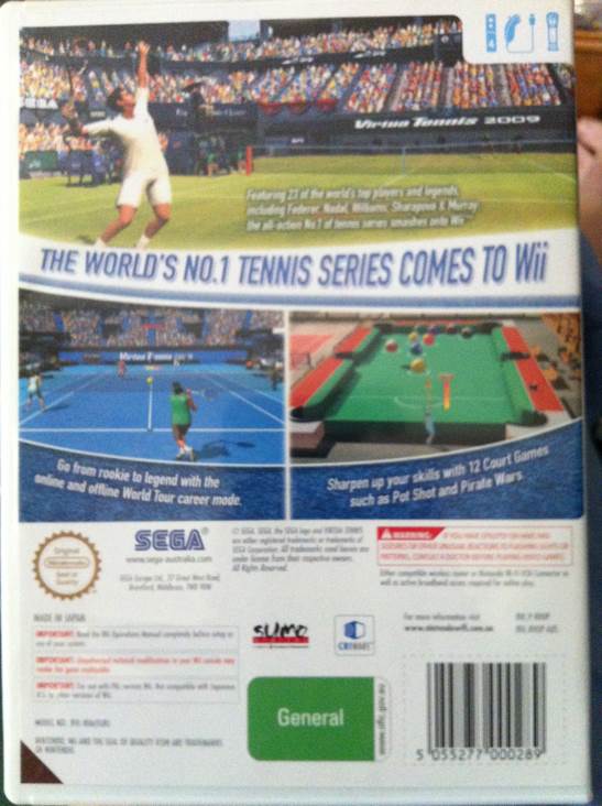 Virtua Tennis 2009 - Nintendo Wii (Nintendo - 1-4) video game collectible [Barcode 5055277000289] - Main Image 2