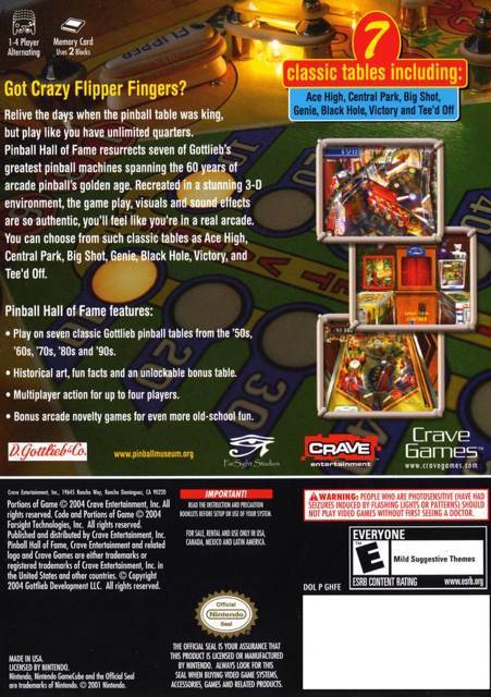 Pinball Hall of Fame: The Gottlieb Collection - Nintendo GameCube (Crave Entertainment, Inc. - 4) video game collectible [Barcode 650008599060] - Main Image 2