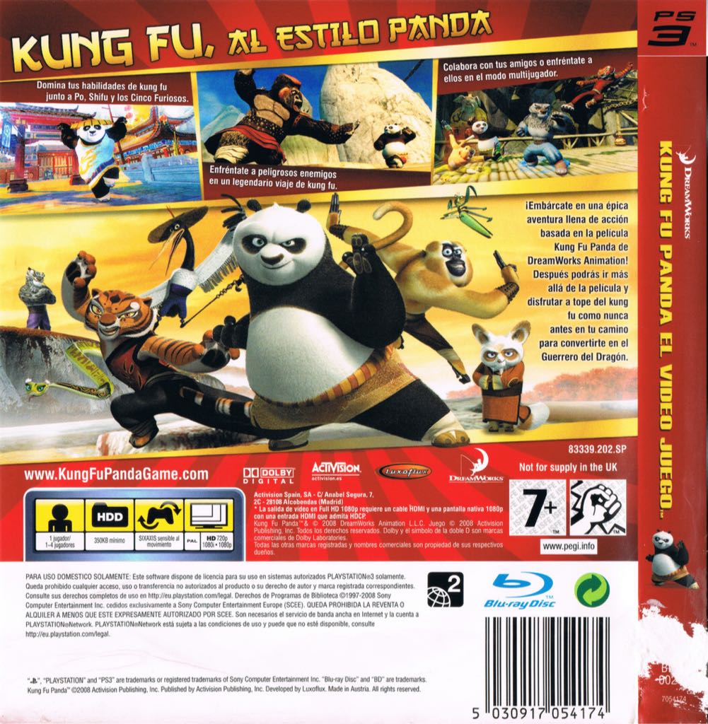 [2008] Kung Fu Panda - Sony PlayStation 3 (PS3) (Activision - 2) video game collectible [Barcode 5030917054167] - Main Image 2