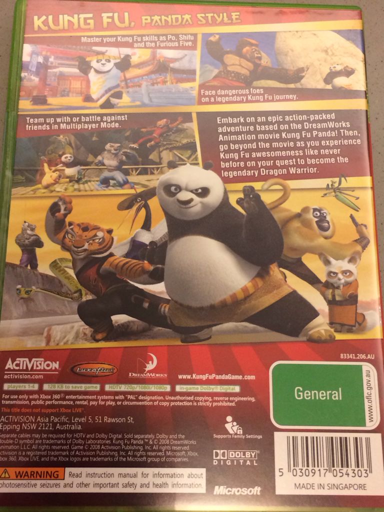 Kung Fu Panda - Microsoft Xbox 360 (Activision - 1-4) video game collectible [Barcode 5030917054303] - Main Image 2