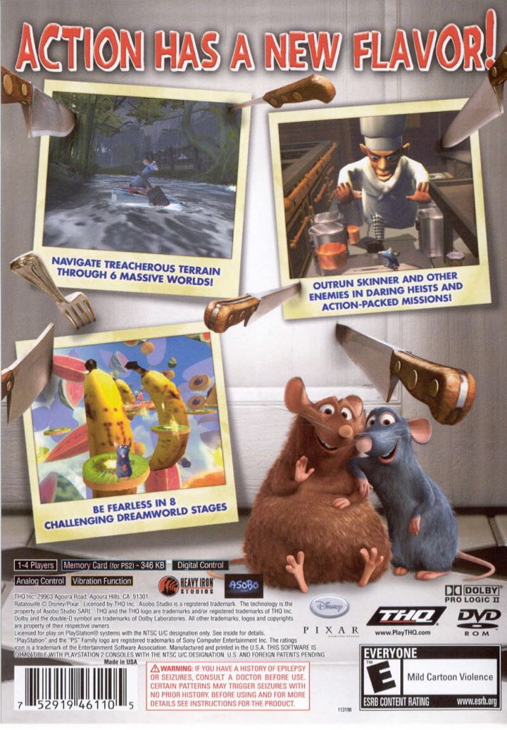 (2007) Ratatouille - Sony PlayStation 2 (PS2) (THQ - 1-4) video game collectible [Barcode 4582253510230] - Main Image 2