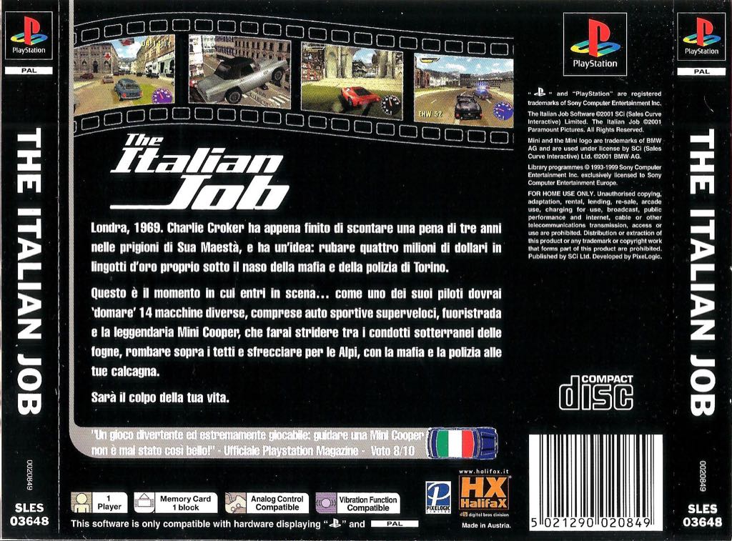 Italian Job - L’Or se barre PlayStation PS1 PAL FR, The - Sony PlayStation (1) video game collectible [Barcode 5021290020825] - Main Image 2