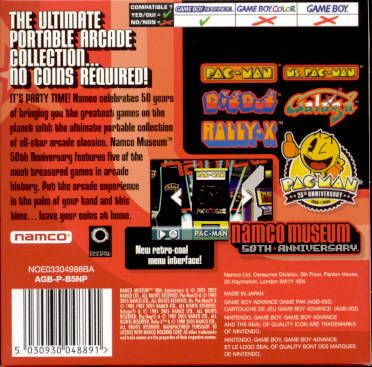 Namco Museum 50th Anniversary - Nintendo Game Boy Advance (GBA) (Namco - 1) video game collectible [Barcode 5030935048896] - Main Image 2