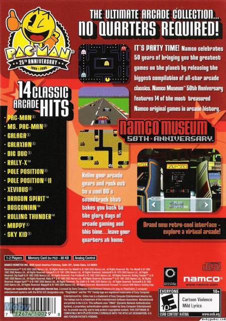 Namco Museum:  50th Anniversary - Sony PlayStation 2 (PS2) video game collectible - Main Image 2