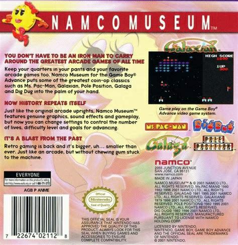 Namco Museum - Nintendo Game Boy Advance (GBA) (Bandai Namco Entertainment - 1) video game collectible [Barcode 3546430023365] - Main Image 2