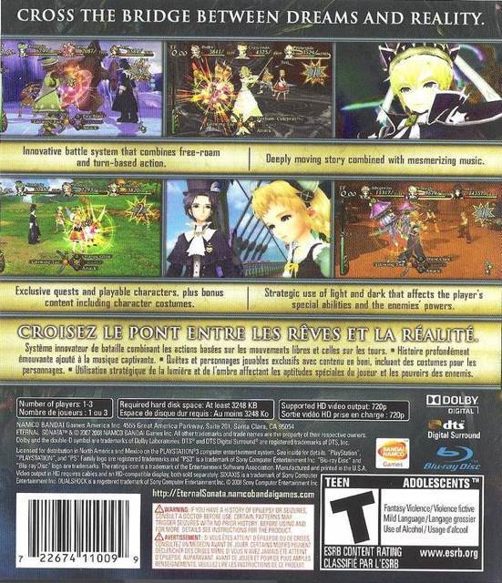 Eternal Sonata - Sony PlayStation 3 (PS3) (Namco Bandai Games - 1) video game collectible [Barcode 0722674110099] - Main Image 2