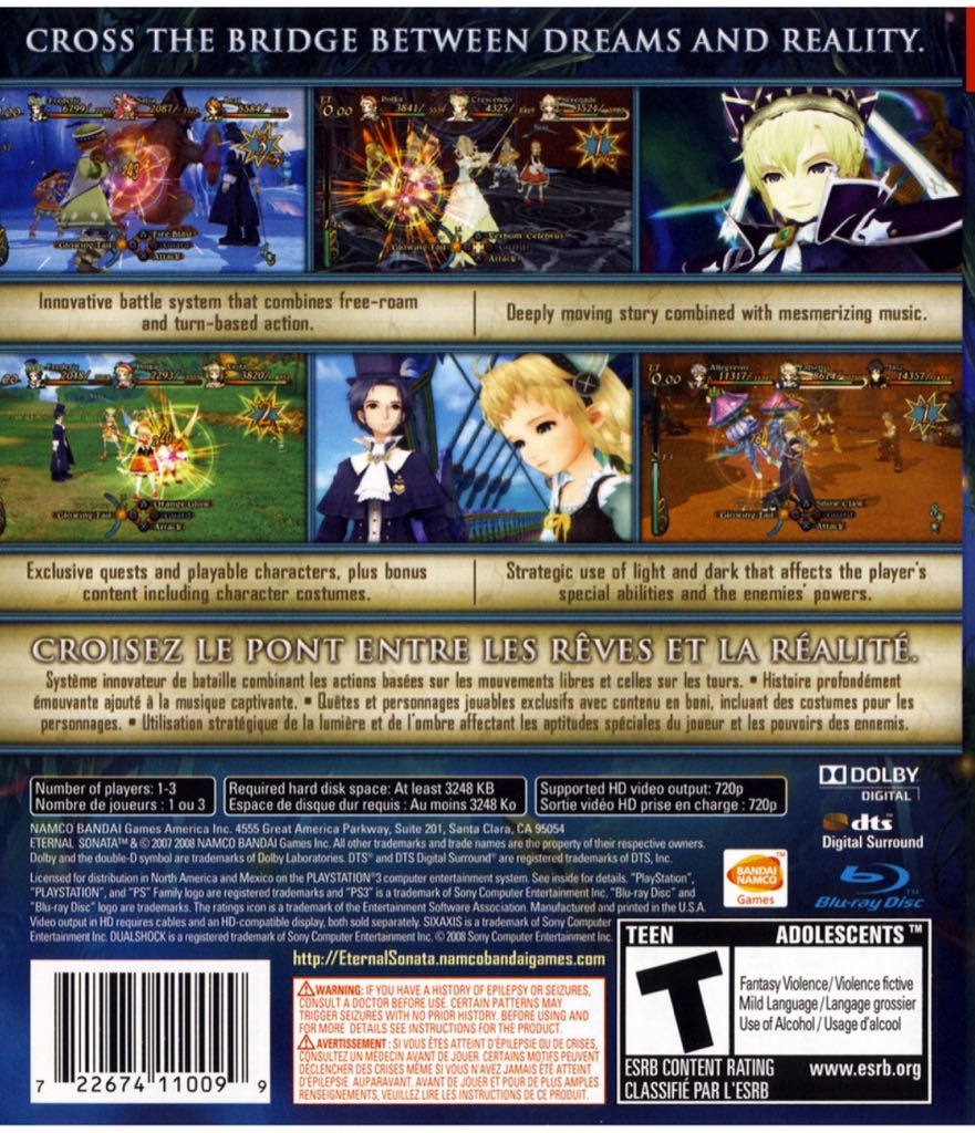 Eternal Sonata - Sony PlayStation 3 (PS3) (Namco Bandai Games - 1-3) video game collectible [Barcode 3296580806447] - Main Image 2