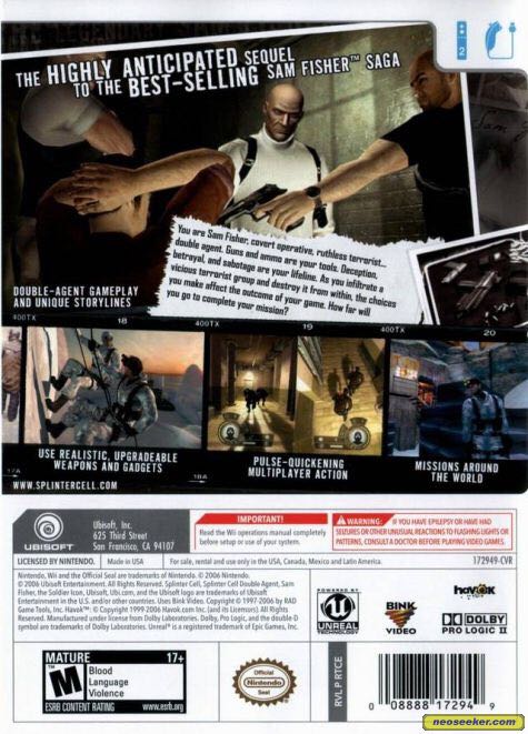 Splinter Cell: Double Agent - Nintendo Wii video game collectible - Main Image 2
