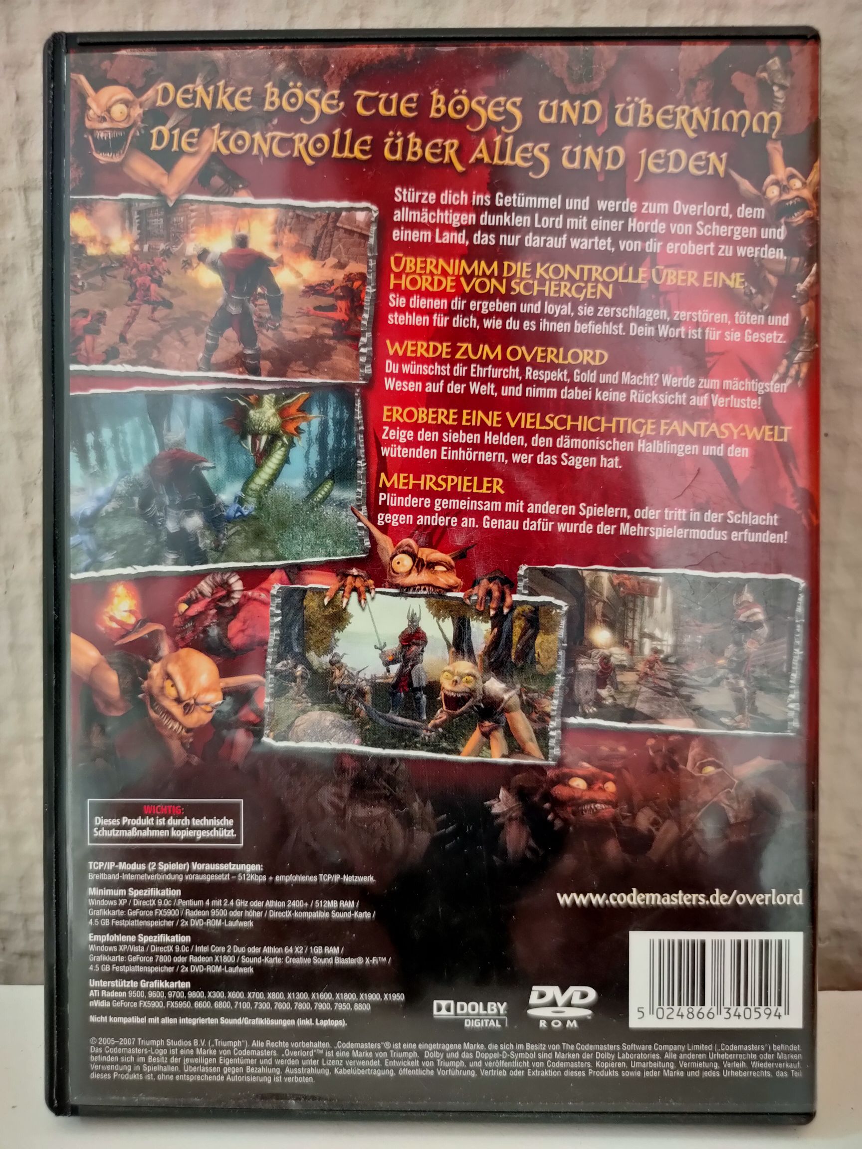 Overlord - Valve Steam (Codemasters - 1) video game collectible [Barcode 5024866340594] - Main Image 2