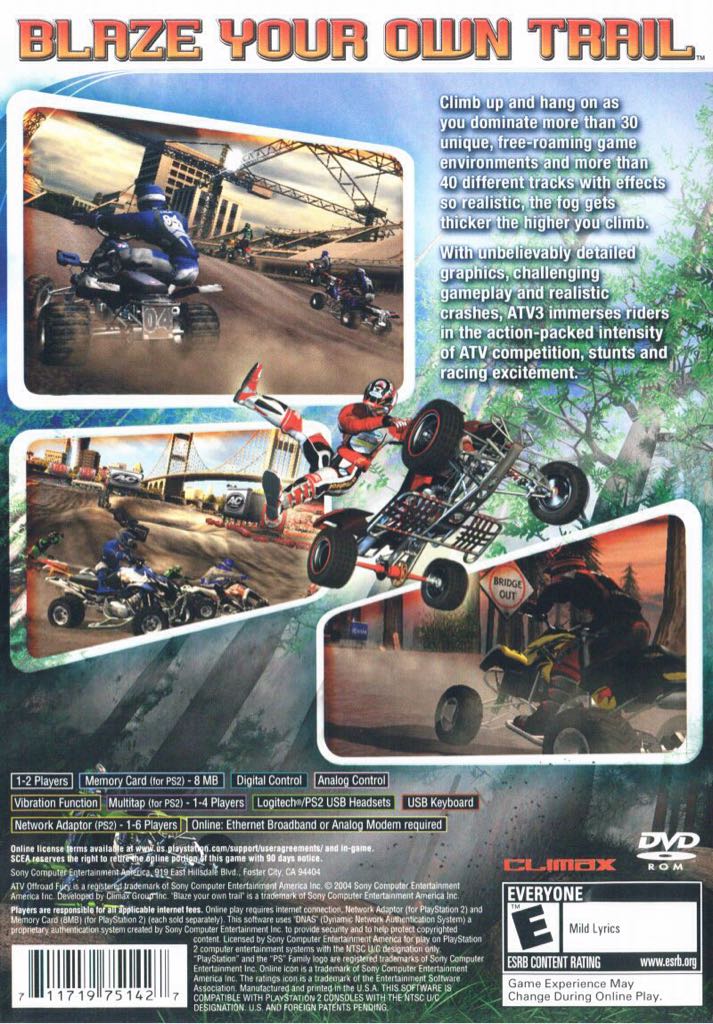 Atv Offroad Fury - Sony PlayStation Portable (PSP) (Sony Computer Entertainment - 1-2) video game collectible [Barcode 5060112740091] - Main Image 2
