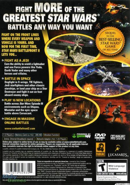 Star Wars Battlefront II - Sony PlayStation 2 (PS2) (LucasArts - 1-24) video game collectible [Barcode 023272002725] - Main Image 2