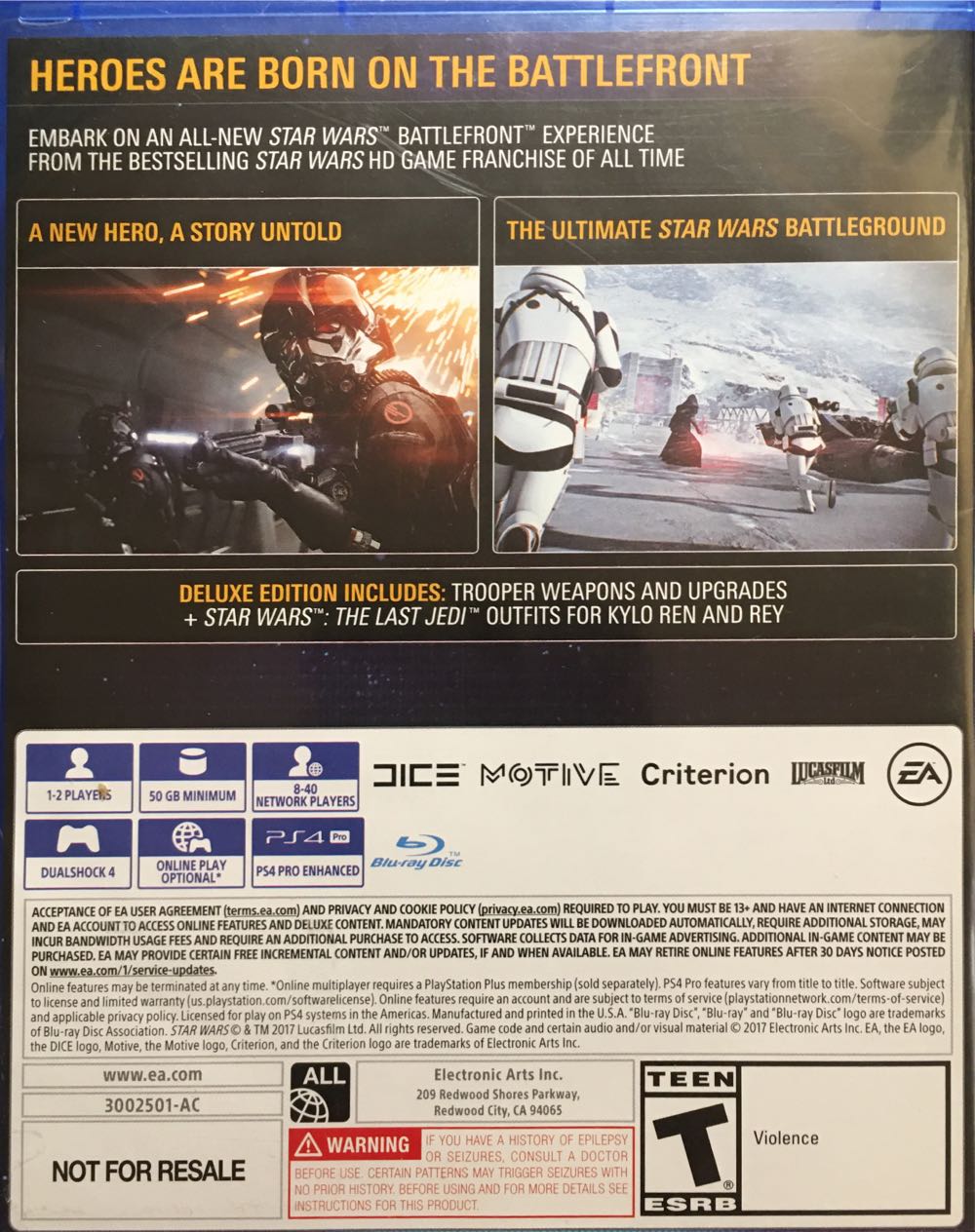 Star Wars Battlefront II - Sony PlayStation 4 (PS4) video game collectible - Main Image 2